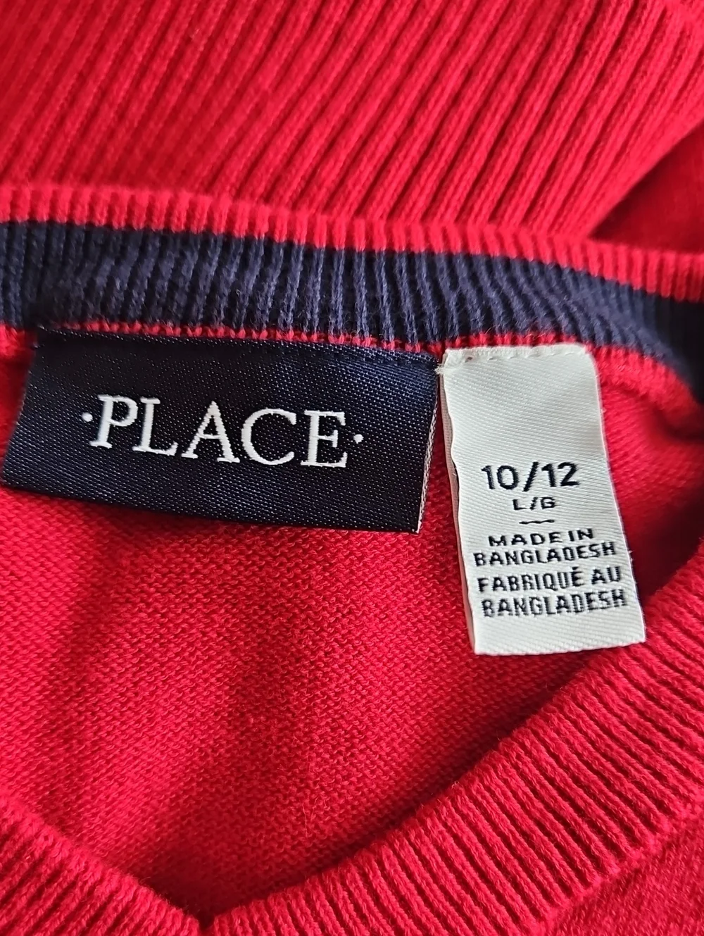 The Children's Place Kids Bright Red V-Neck Sweater. Size L (10/12). 100% Cotton